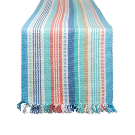 Fastfood 13 x 72 in. Seashore Stripe Fringed Table Runner FA1582906